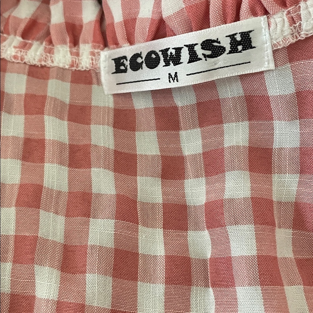 Wish Pink and White Gingham Girls' Sleeveless Top - Picture 2 of 2
